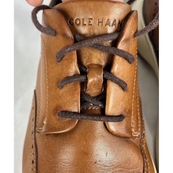 Cole Haan Handmade Mens Brown Leather Wingtip Oxford Sneakers 12 main image 8